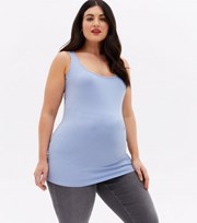 New Look Maternity Pale Blue Long Vest